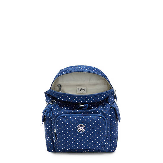 Kipling City Pack Mini Printed Backpack Hátizsák Kék | HU 2022RV